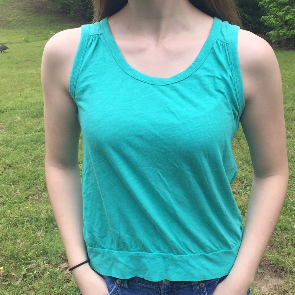Bright blue tank top